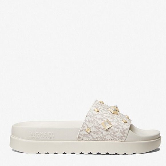 MICHAEL MICHAEL KORS Tyra Studded Logo Slide Sandal