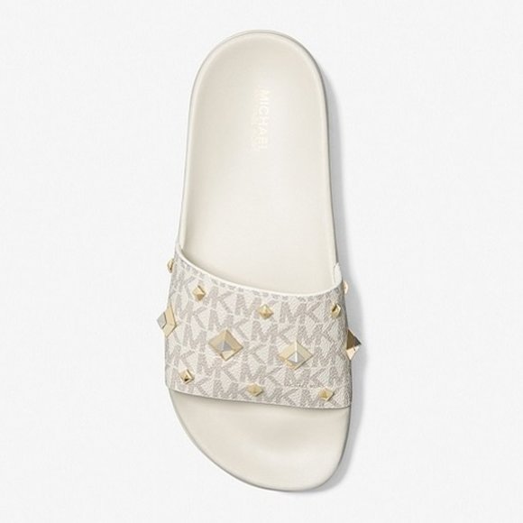 MICHAEL MICHAEL KORS Tyra Studded Logo Slide Sandal