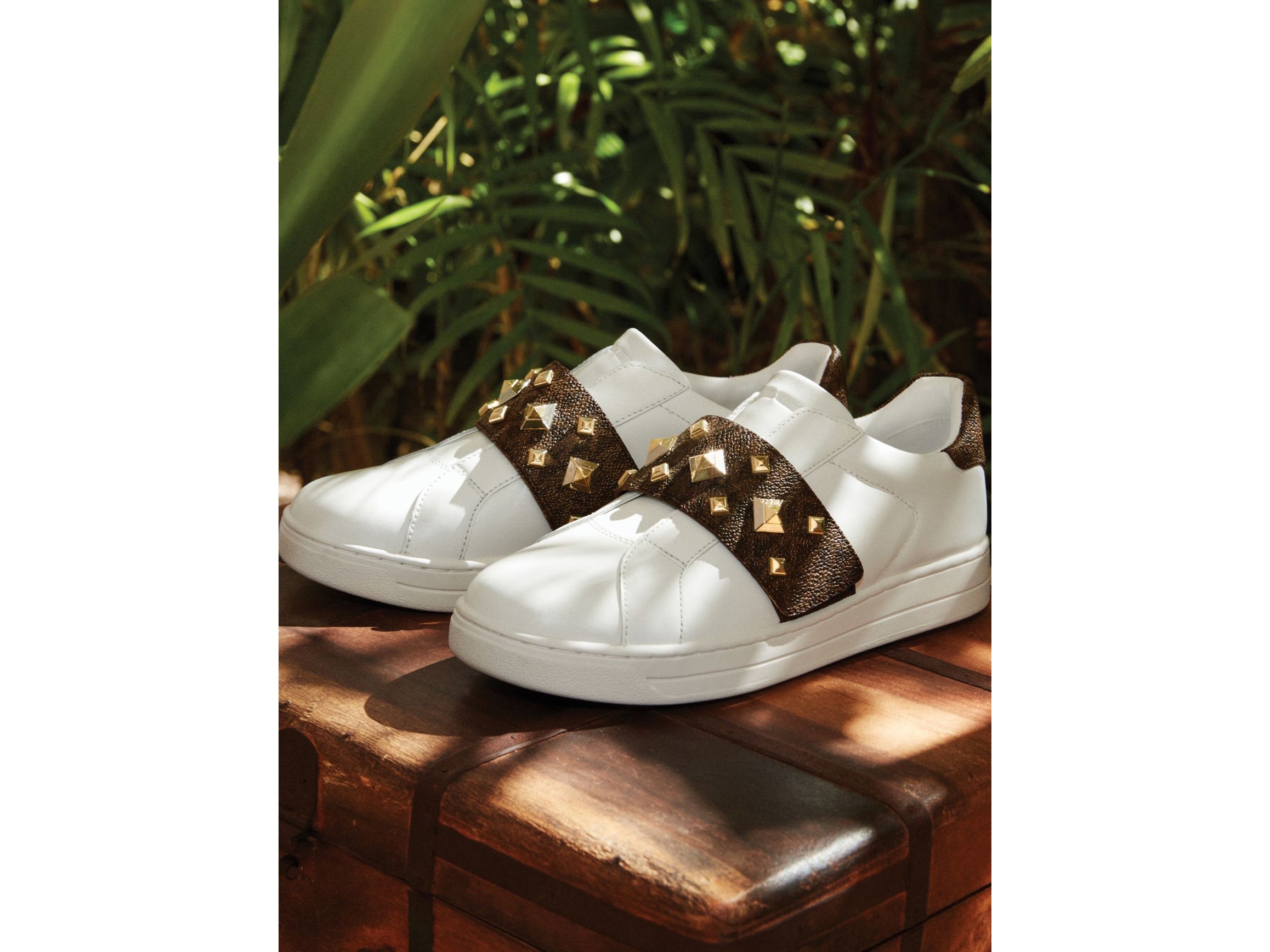 MICHAEL KORS Kenna Leather Studded Logo Sneaker â REGAL SHOE