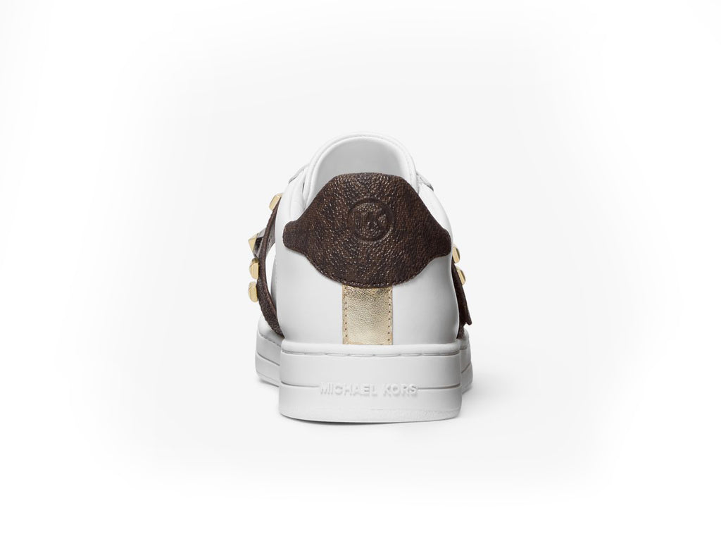 MICHAEL KORS Kenna Leather Studded Logo Sneaker