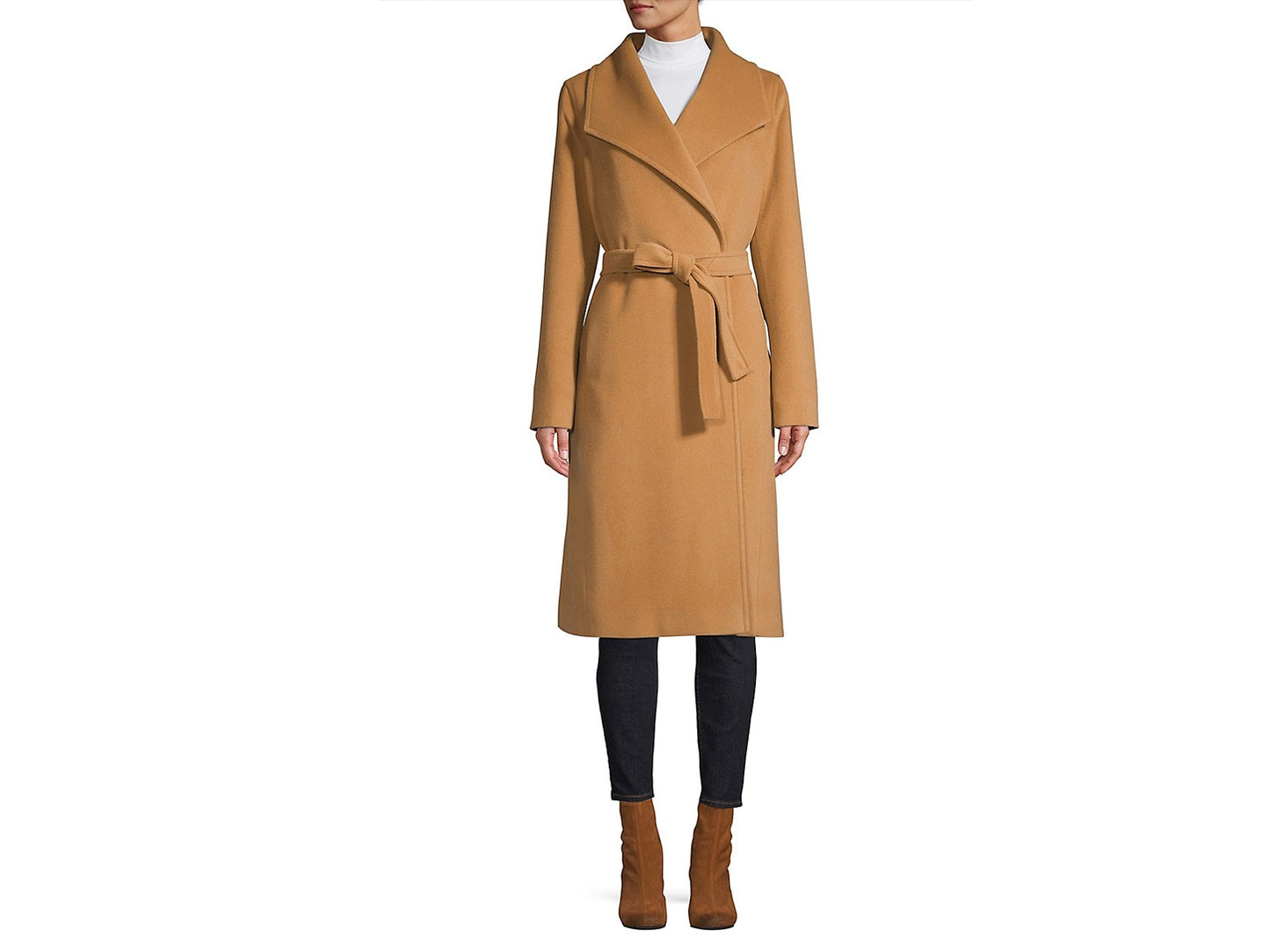 HiSO Classic-Fit Angora & Wool-Blend Belted Wrap Coat