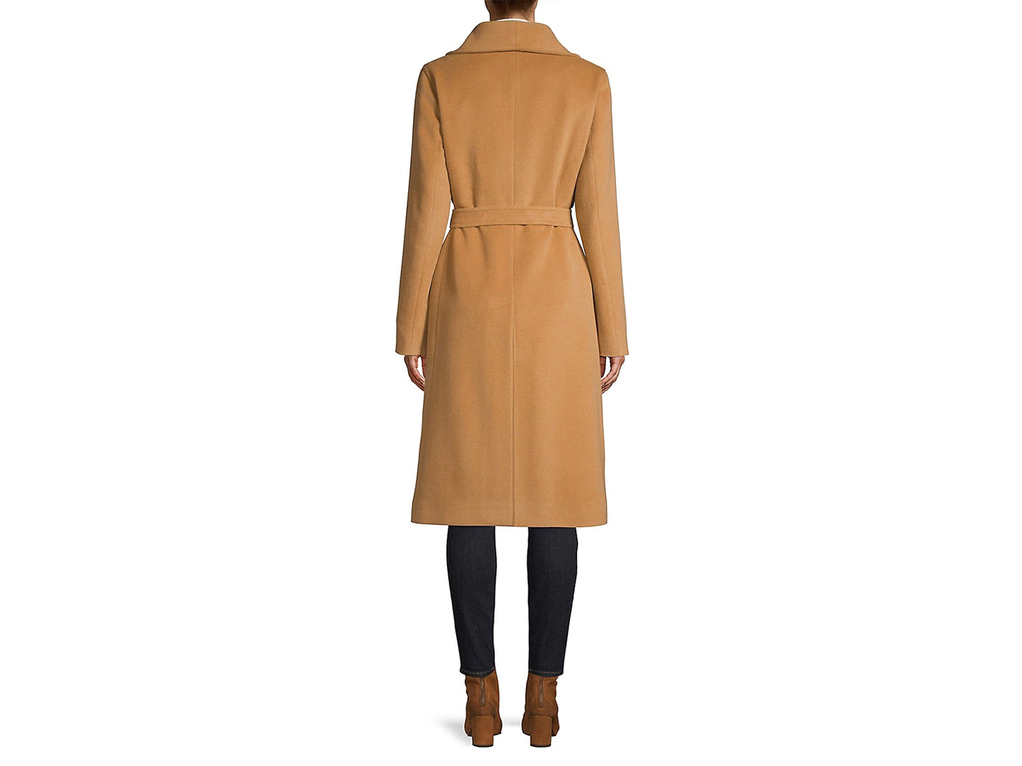 HiSO Classic-Fit Angora & Wool-Blend Belted Wrap Coat